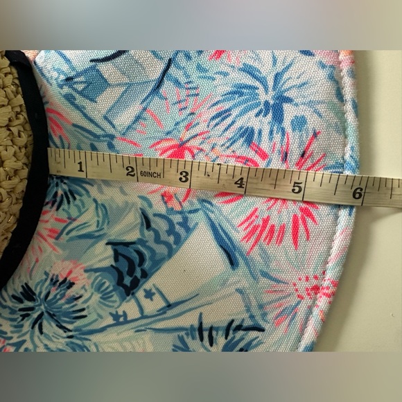 Lilly Pulitzer Sun Hat 4th of July Sea To Shining Sea Pattern Pink Blue - Picture 8 of 8